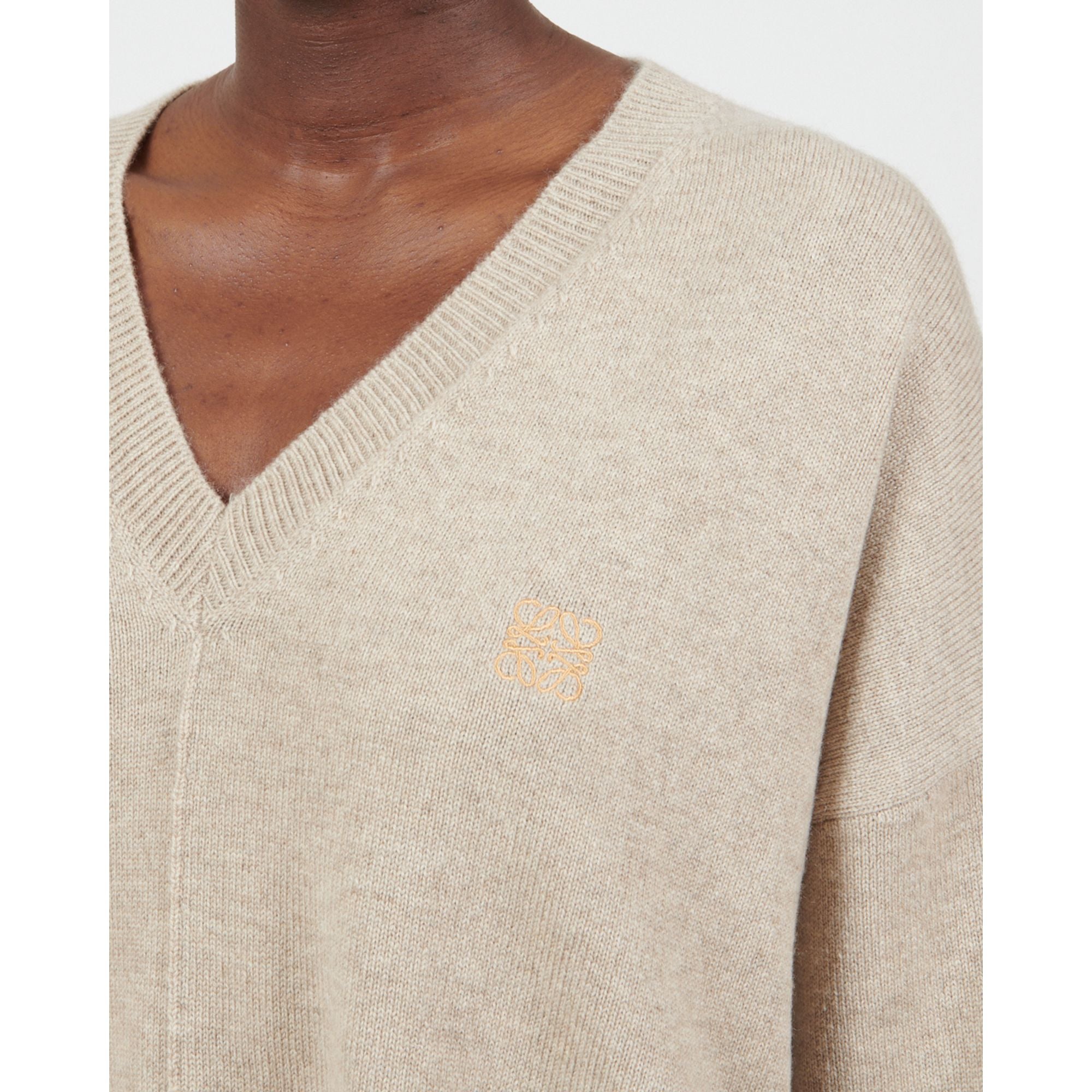 Women Asymmetric Sweater - Beige Melange