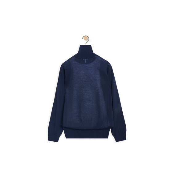 Women Double Layer Sweater - Navy/White