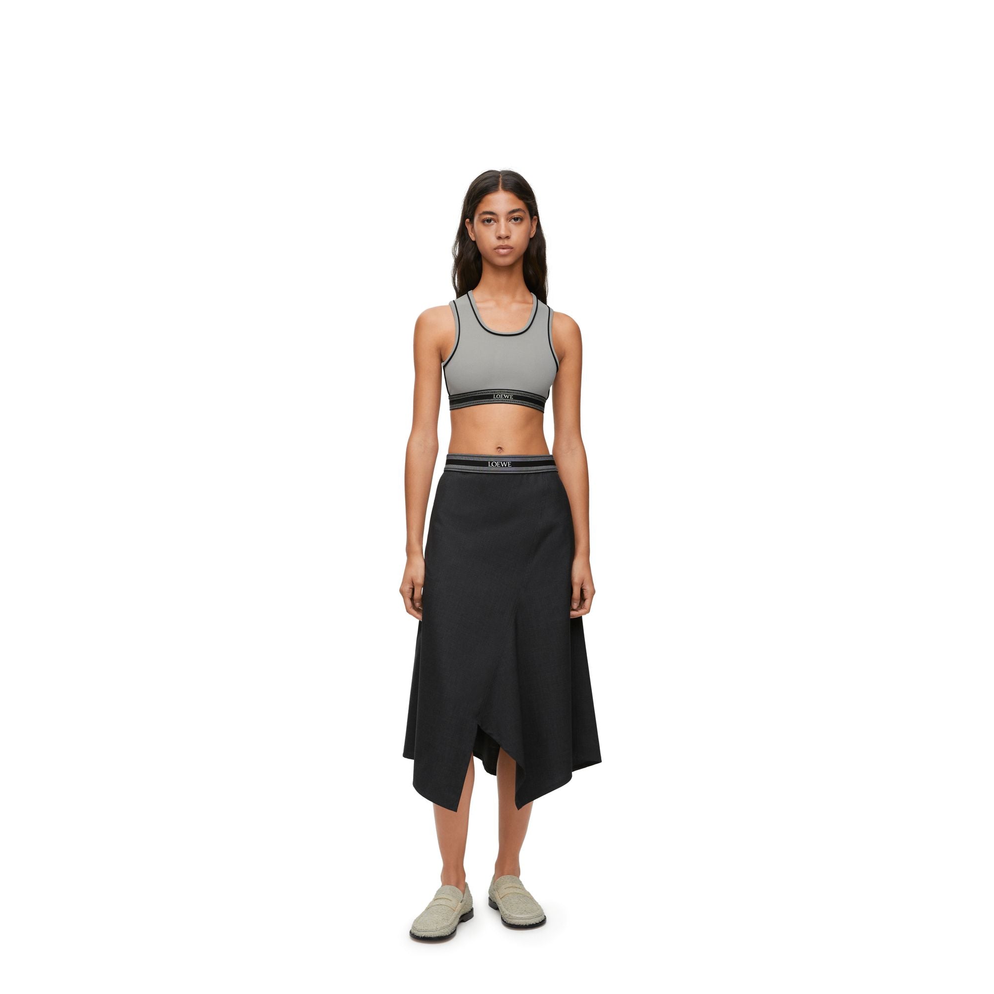Women Cropped Tank Top - Grey