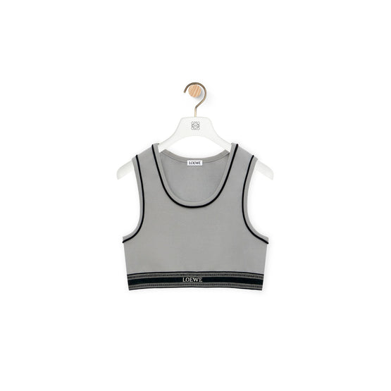 Women Cropped Tank Top - Grey