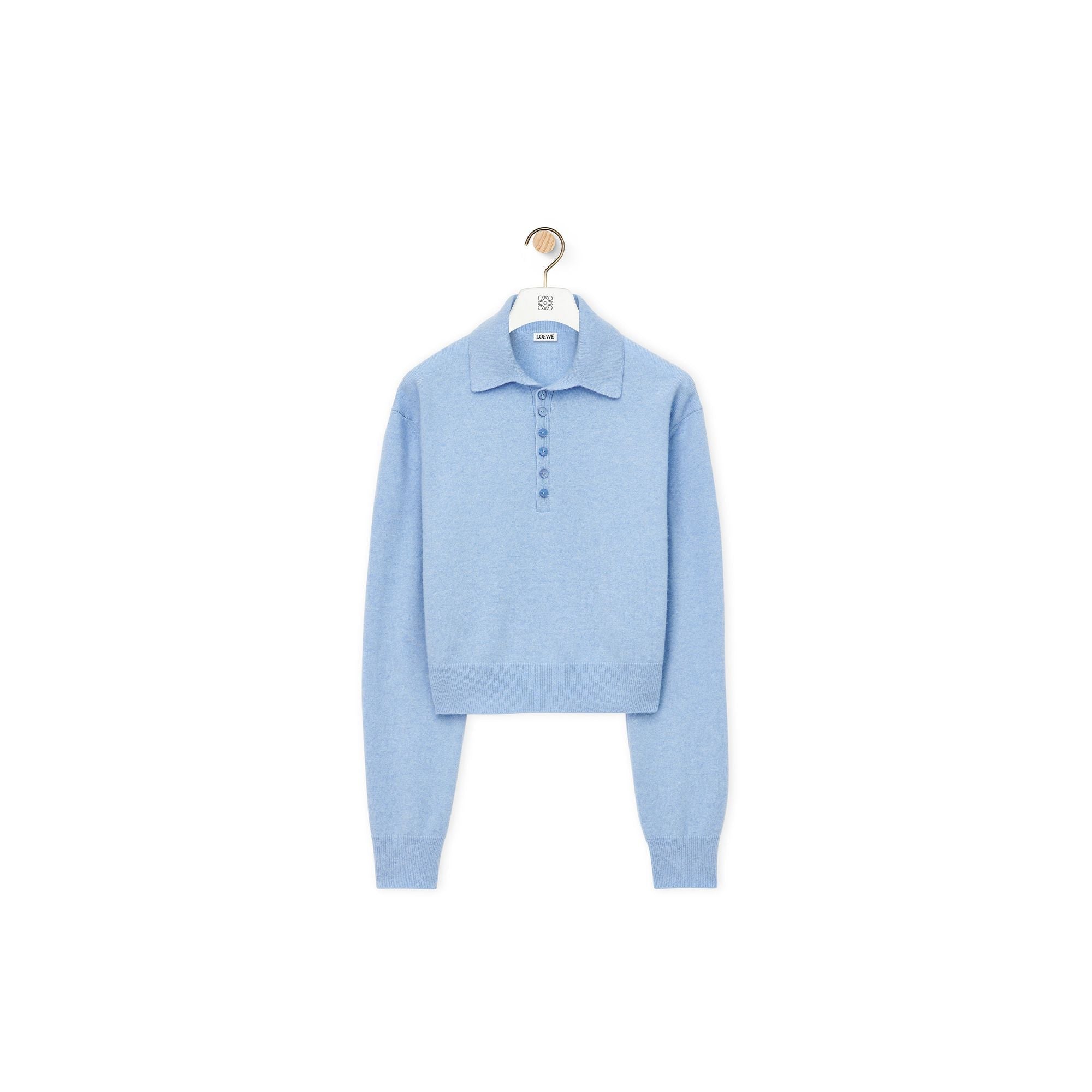 Women Polo Sweater - Light Blue