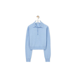 Women Polo Sweater - Light Blue