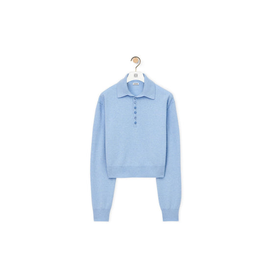 Women Polo Sweater - Light Blue