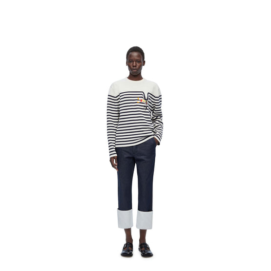 Women Sweater - White/Navy