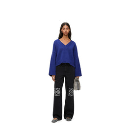Women Cropped Sweater - Blue