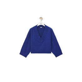 Women Cropped Sweater - Blue