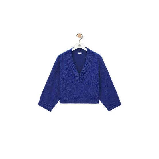 Women Cropped Sweater - Blue