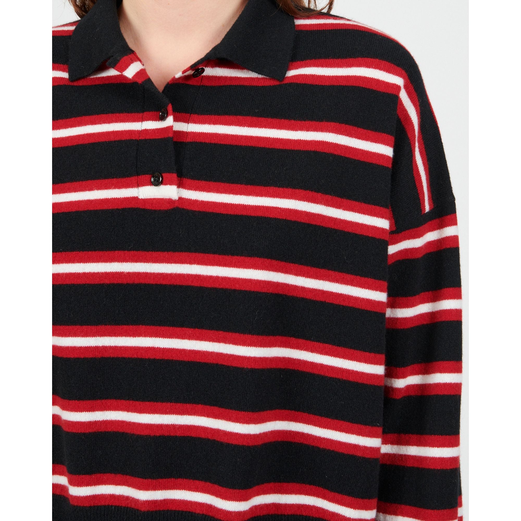 Women Polo Sweater - Black