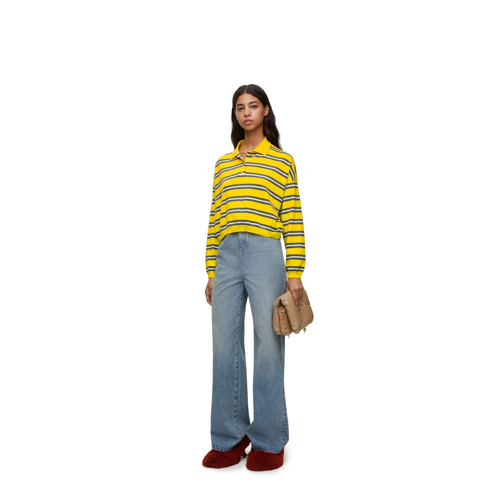 Women Polo Sweater - Yellow