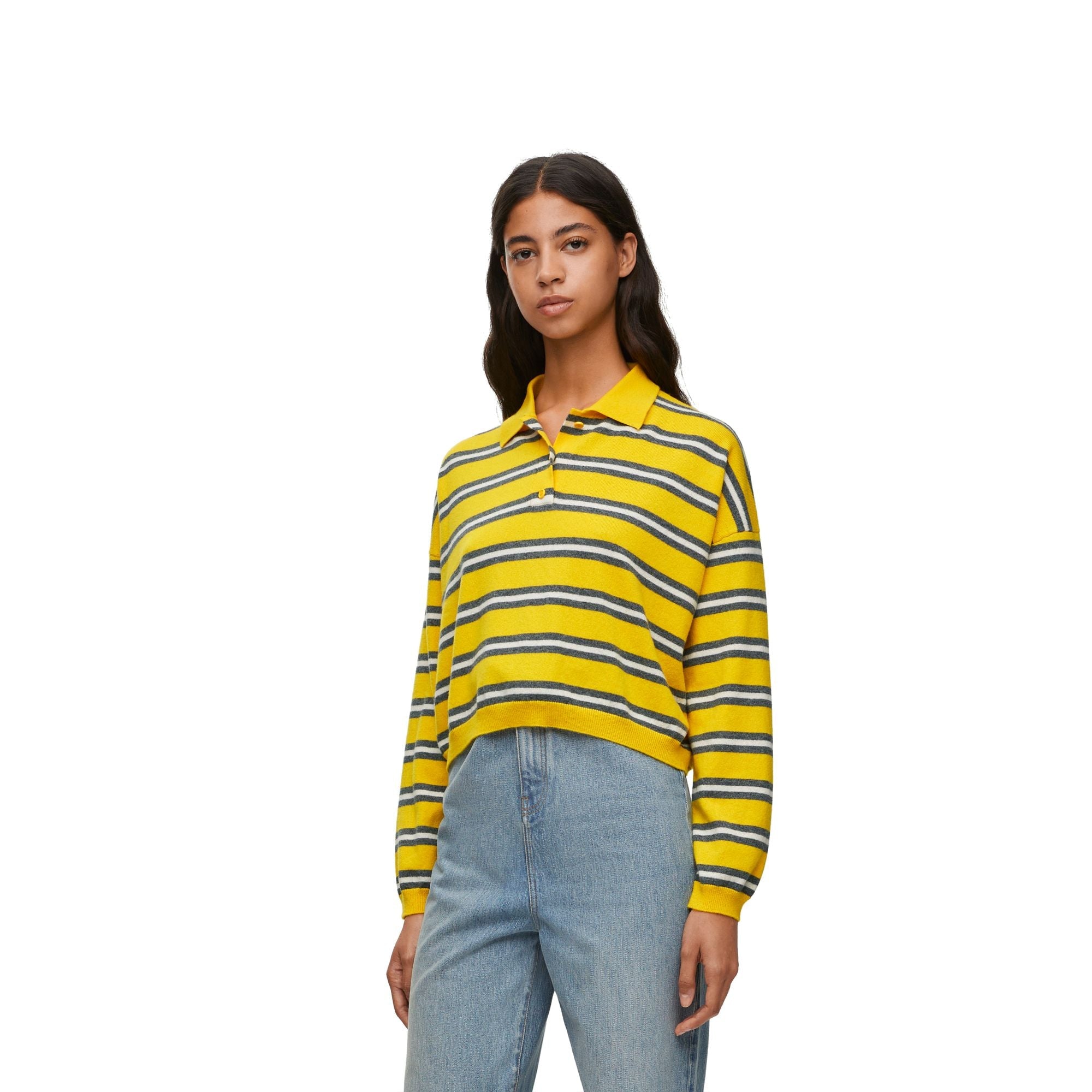 Women Polo Sweater - Yellow