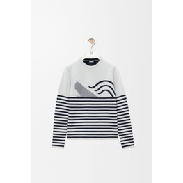 Women Sweater - White/Navy