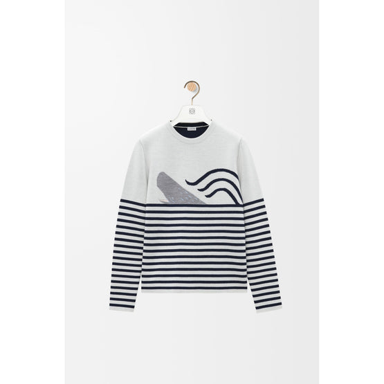 Women Sweater - White/Navy