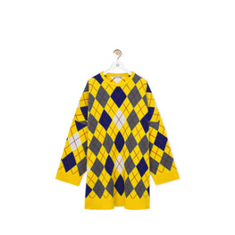 Women Argyle Dress - Yellow/Multicolour