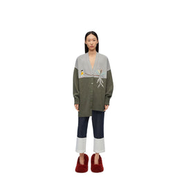 Women Asymmetric Cardigan - Dark Grey/Light Grey