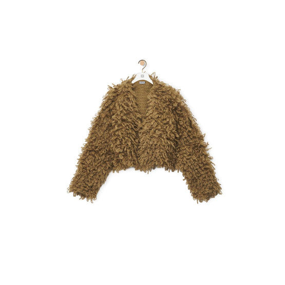 Women Cropped Cardigan - Khaki Green