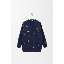 Women Long Cardigan - Black/Multicolor