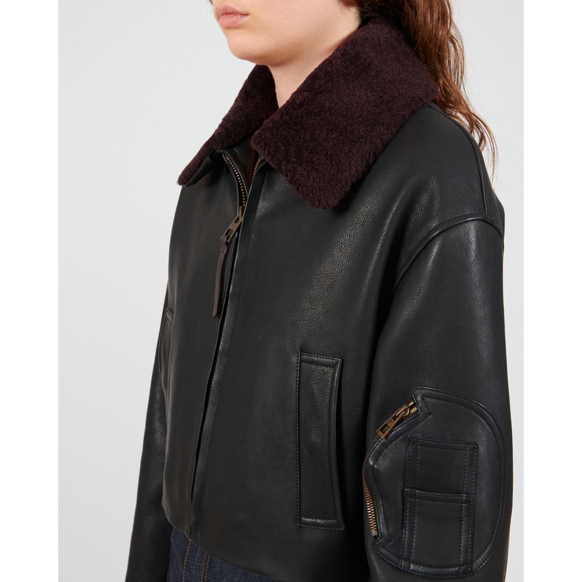 Women Cropped Jacket - Black