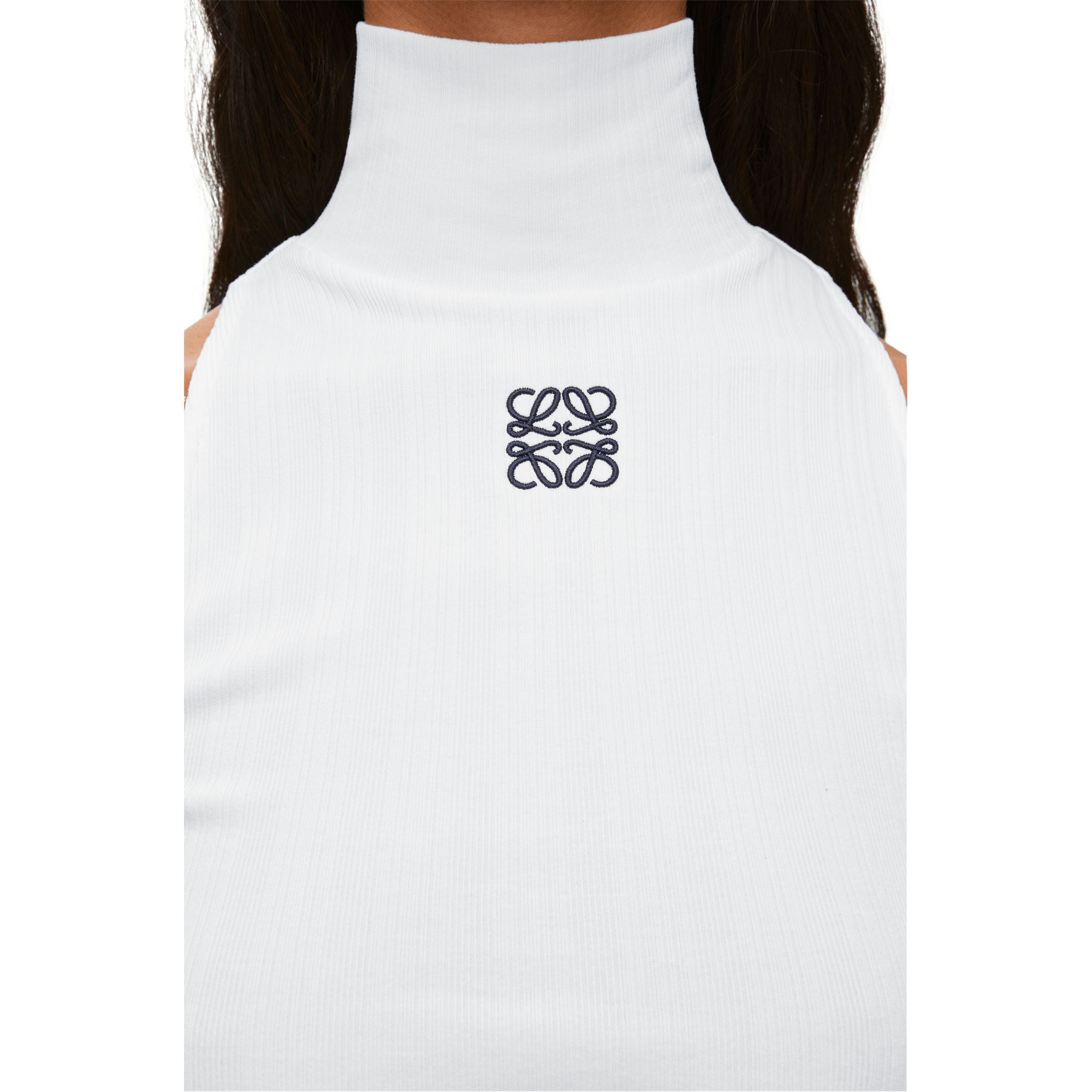 Women High Neck Top - White