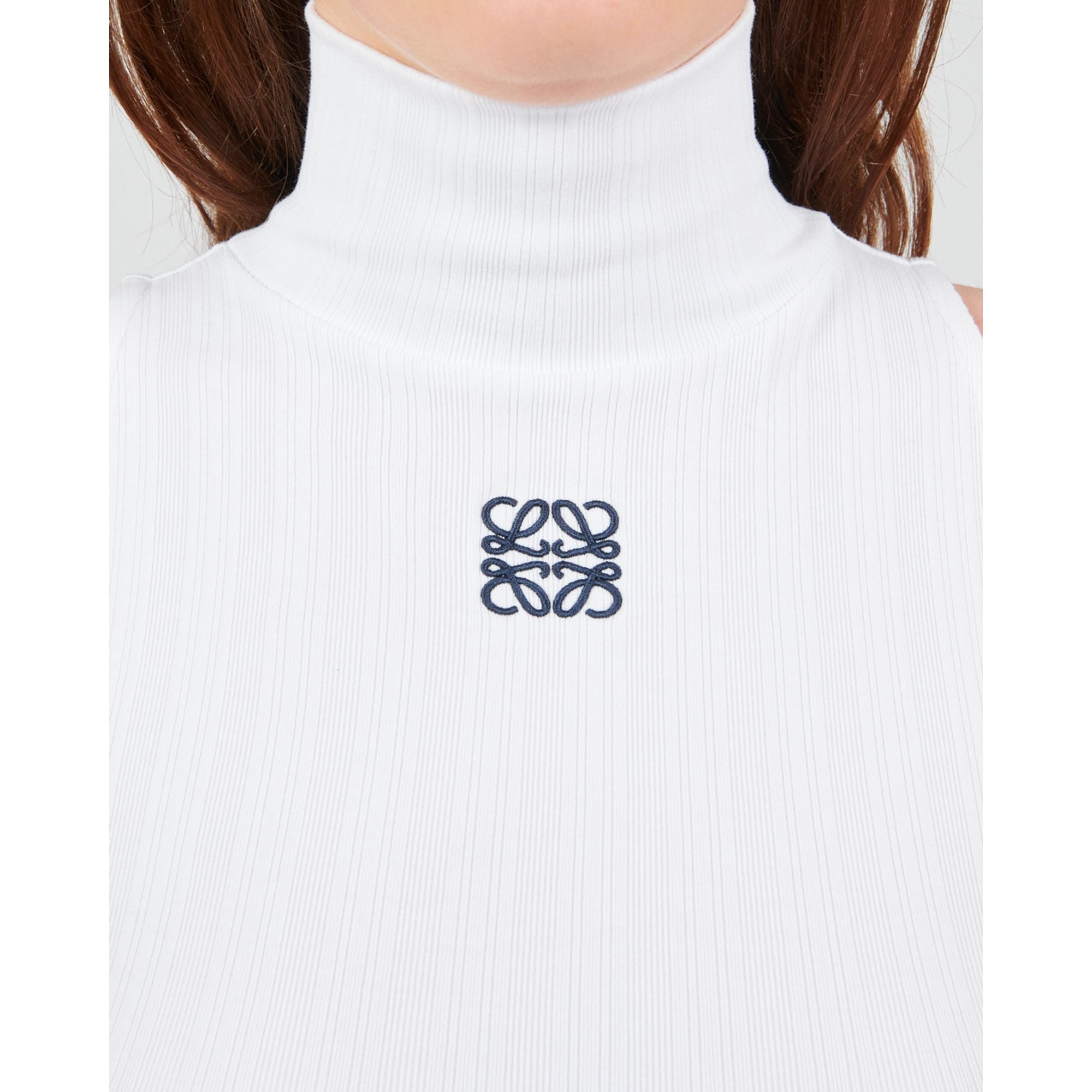 Women High Neck Top - White