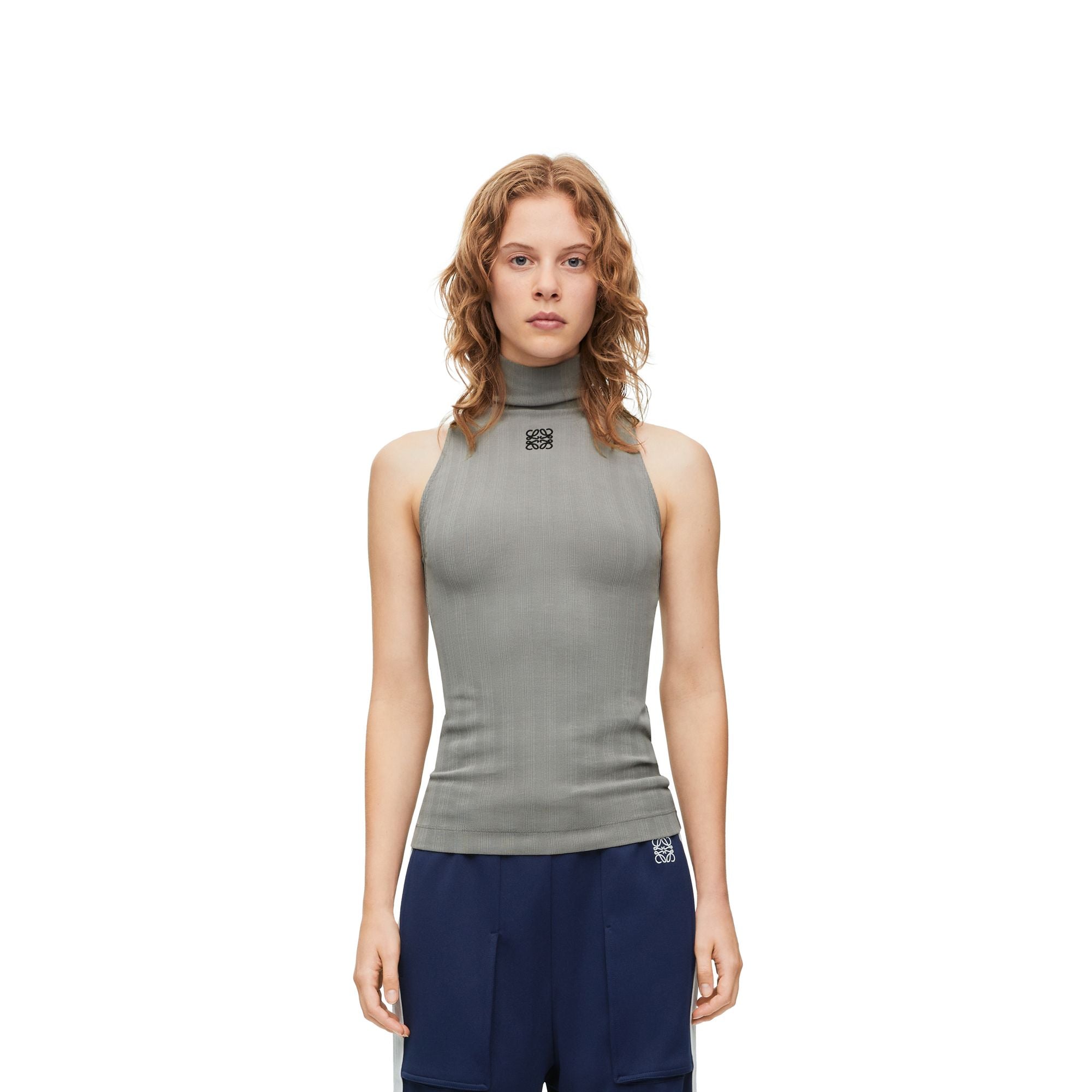 Women High Neck Top - Sparkling Grey