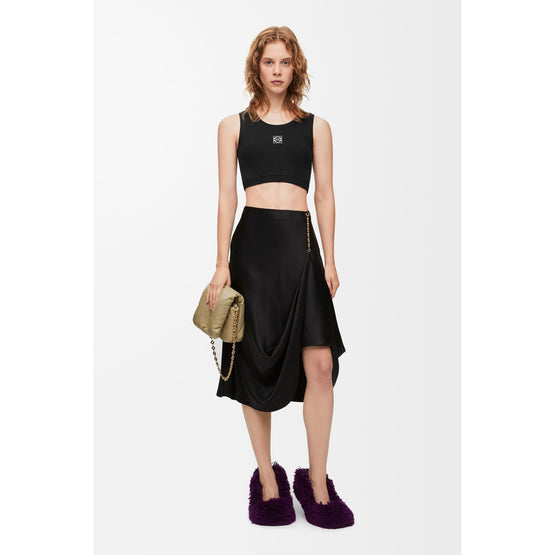 Women Anagram Cropped Tank Top - Black