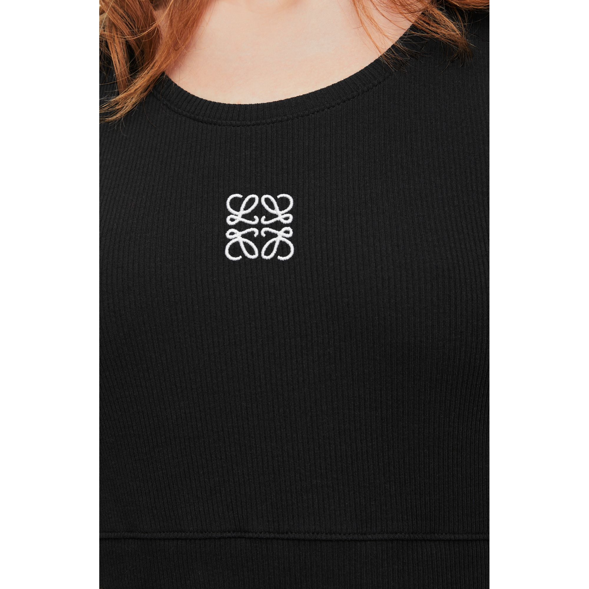 Women Anagram Cropped Tank Top - Black