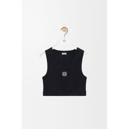 Women Anagram Cropped Tank Top - Black