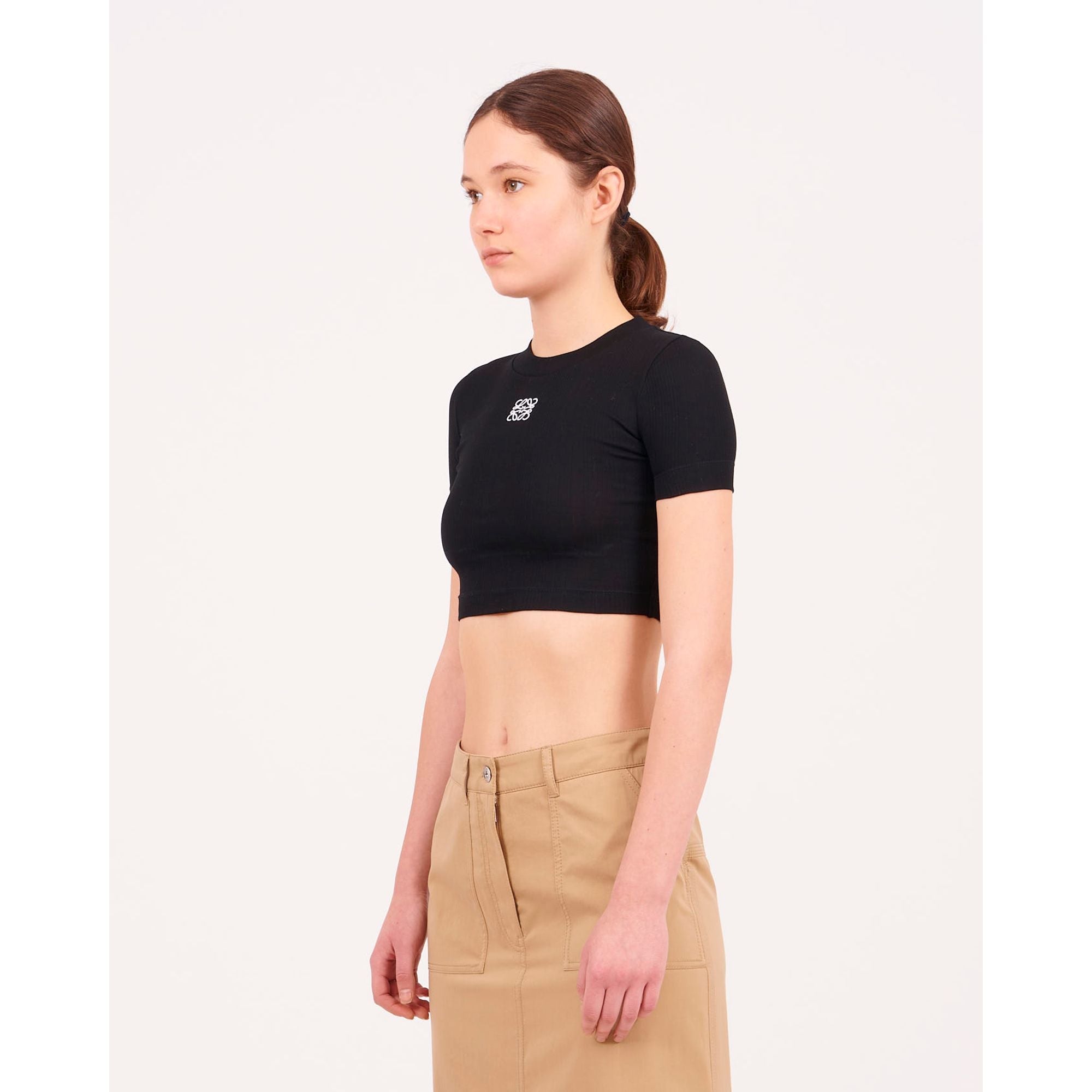 Women Cropped Top - Black