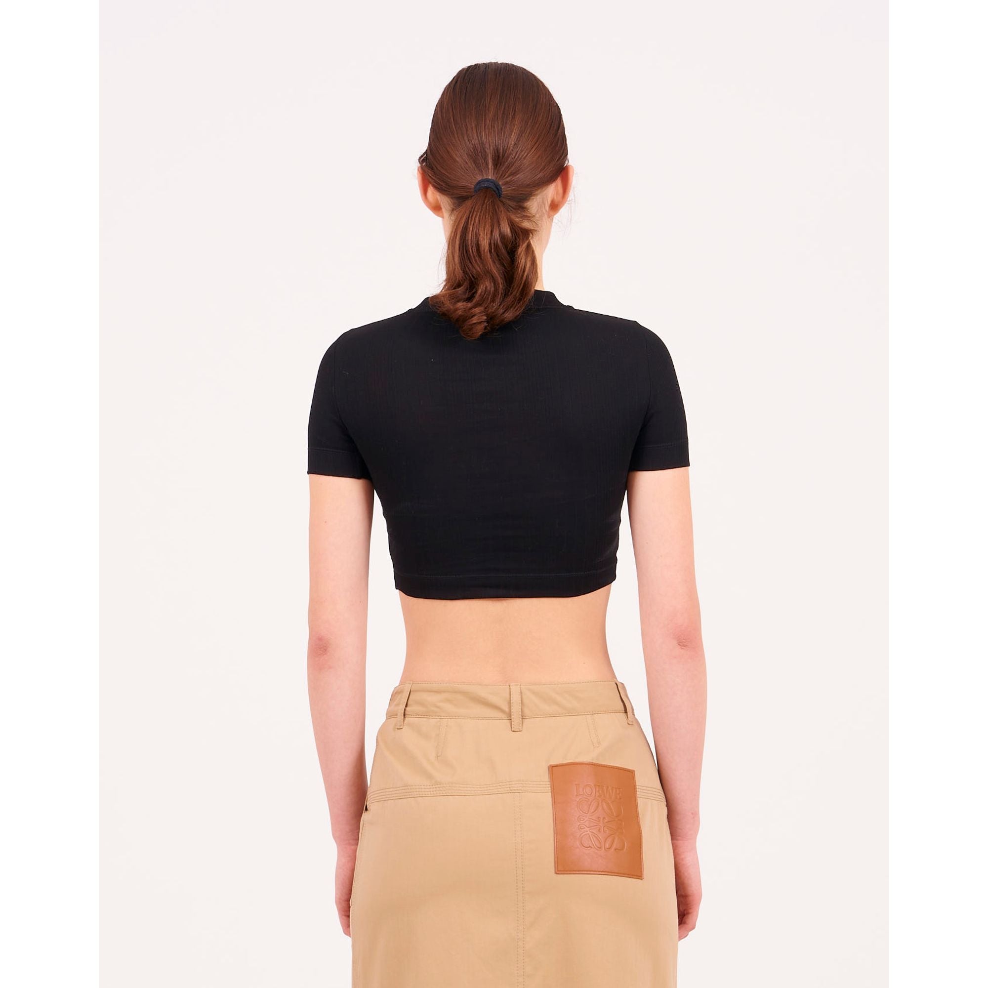 Women Cropped Top - Black