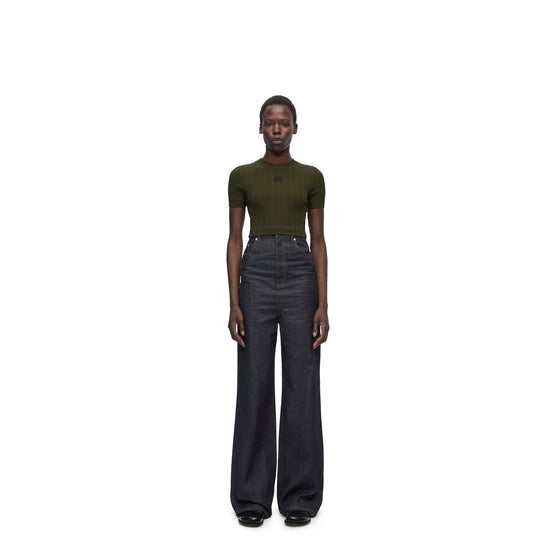 Women Cropped Top - Dark Olive Green