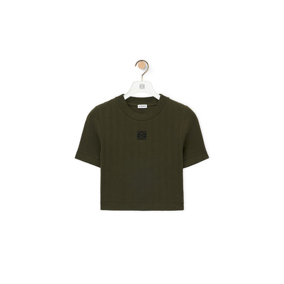 Women Cropped Top - Dark Olive Green