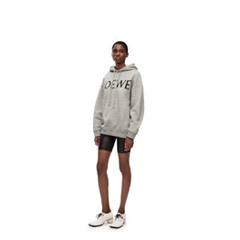 Women Loewe Oversize Hoodie - Grey Melange