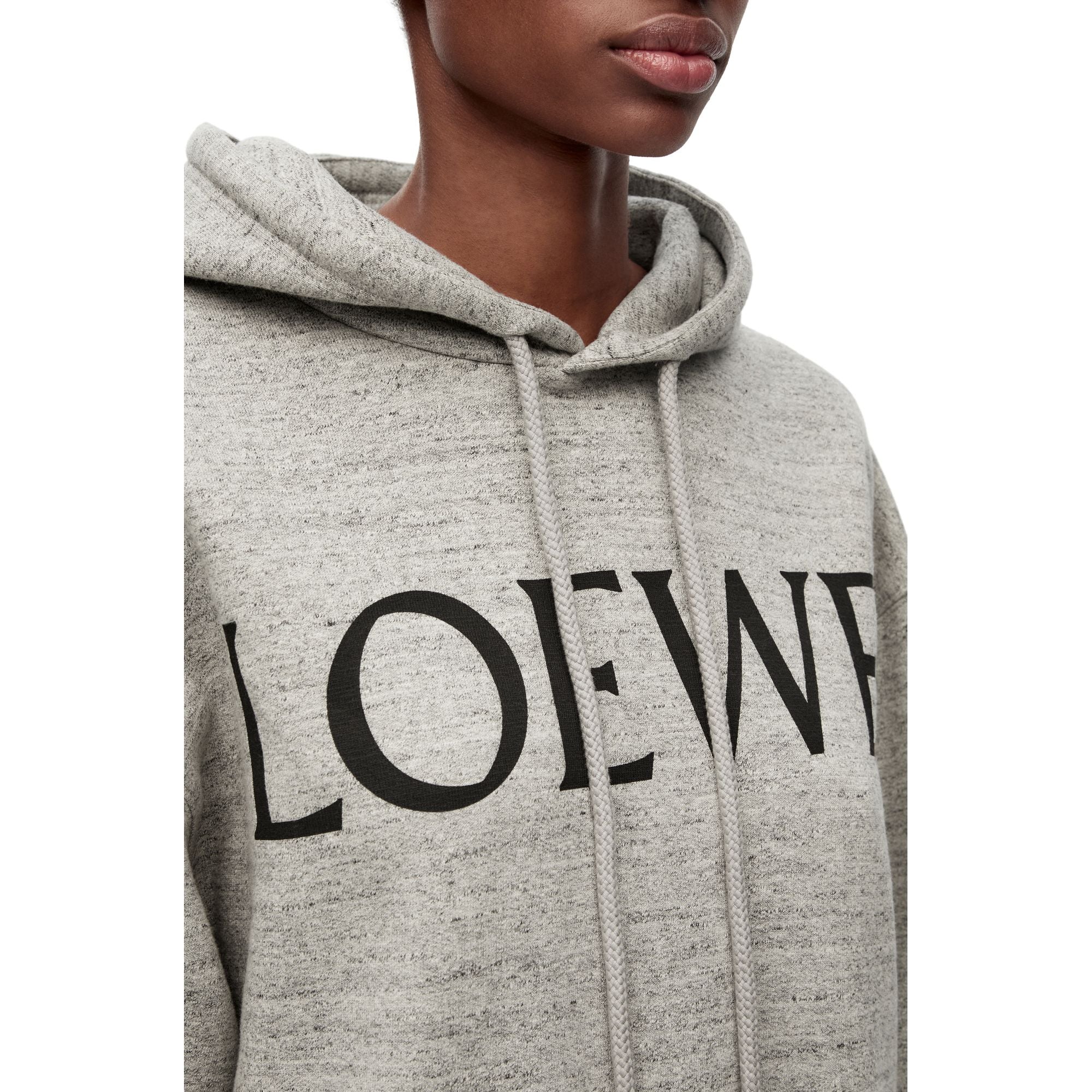 Women Loewe Oversize Hoodie - Grey Melange