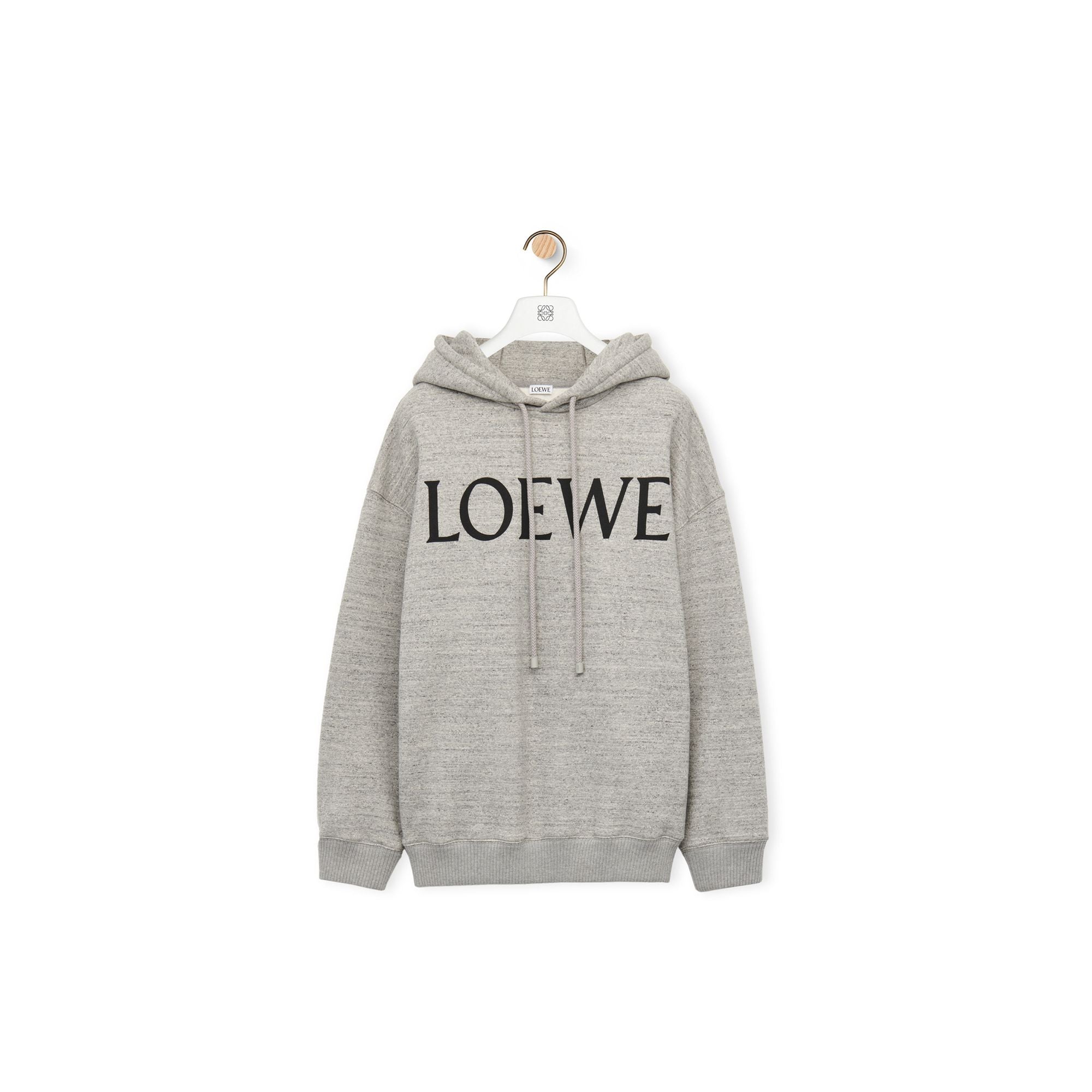 Women Loewe Oversize Hoodie - Grey Melange
