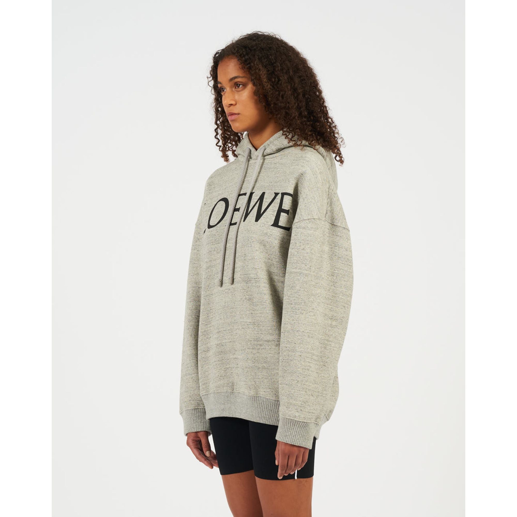 Women Loewe Oversize Hoodie - Grey Melange