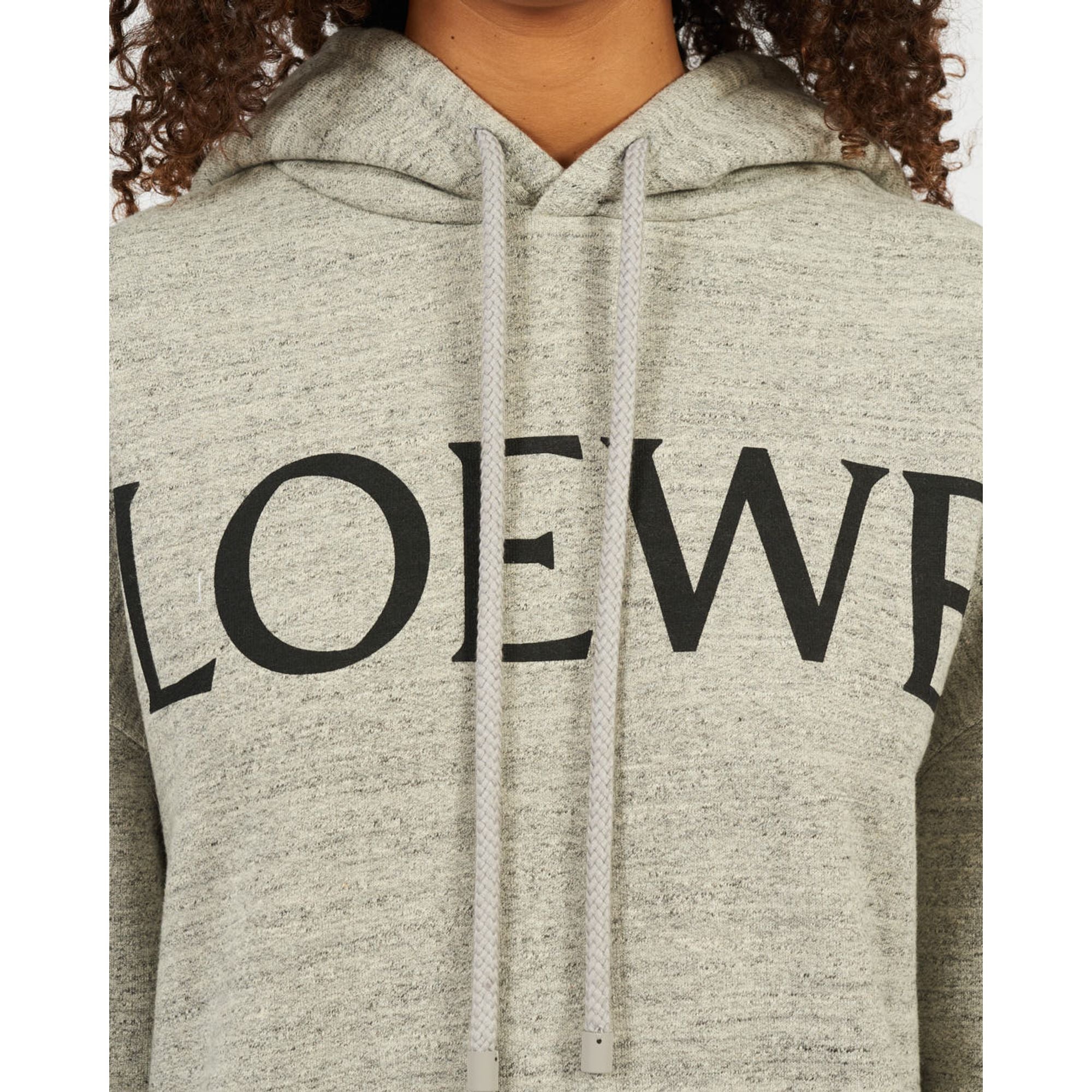 Women Loewe Oversize Hoodie - Grey Melange