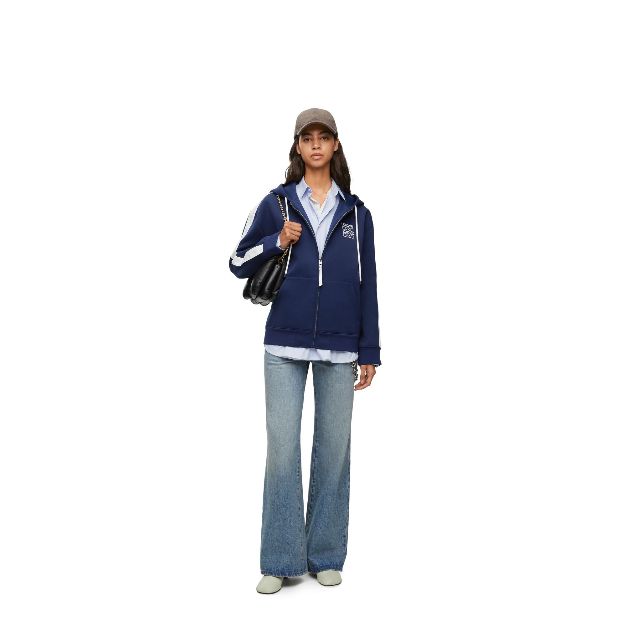 Women Hooded Tracksuit Jacket - Marine