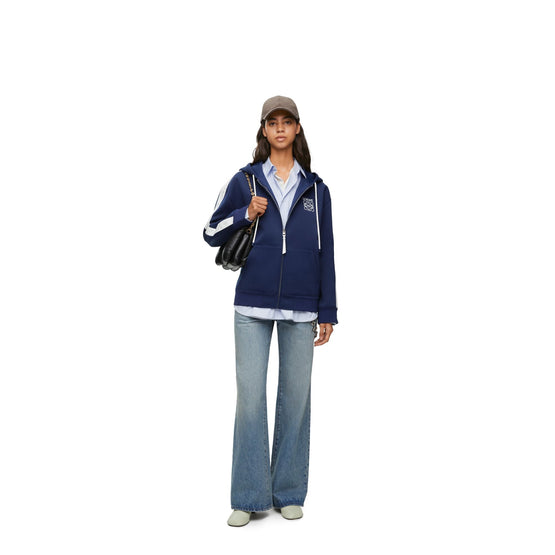 Women Hooded Tracksuit Jacket - Marine