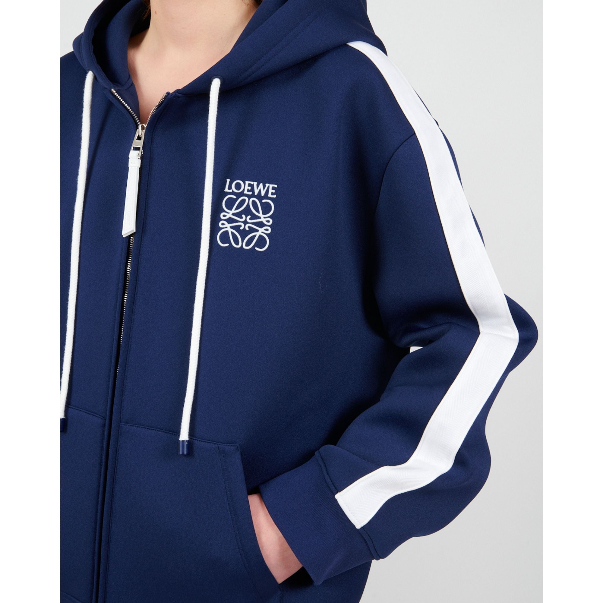 Women Hooded Tracksuit Jacket - Marine