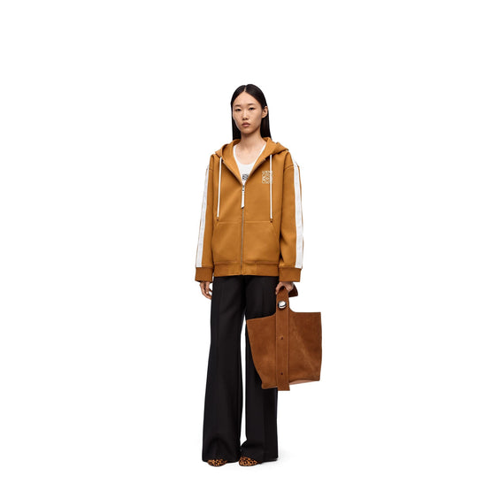 Women Hooded Tracksuit Jacket - Dark Ochre