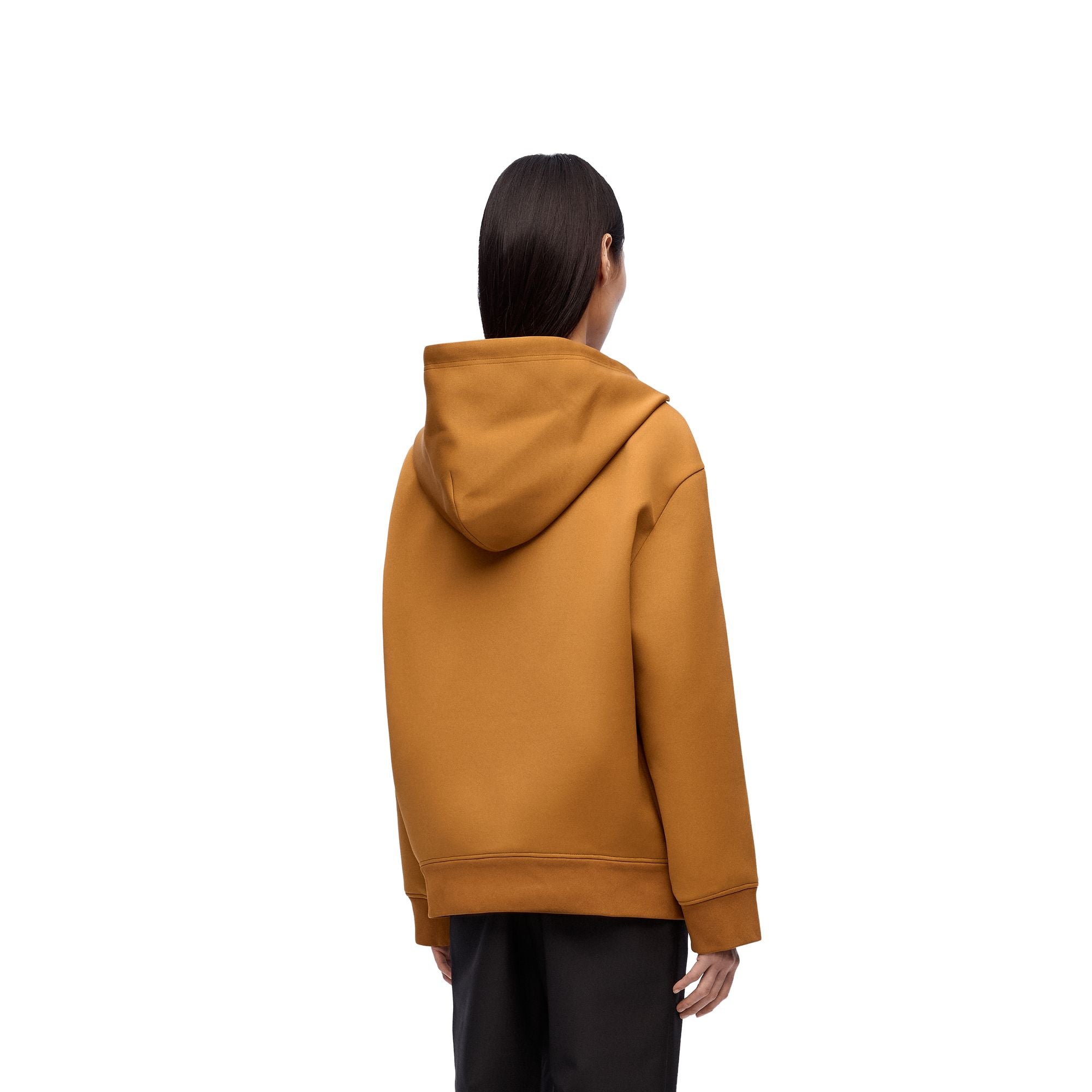 Women Hooded Tracksuit Jacket - Dark Ochre
