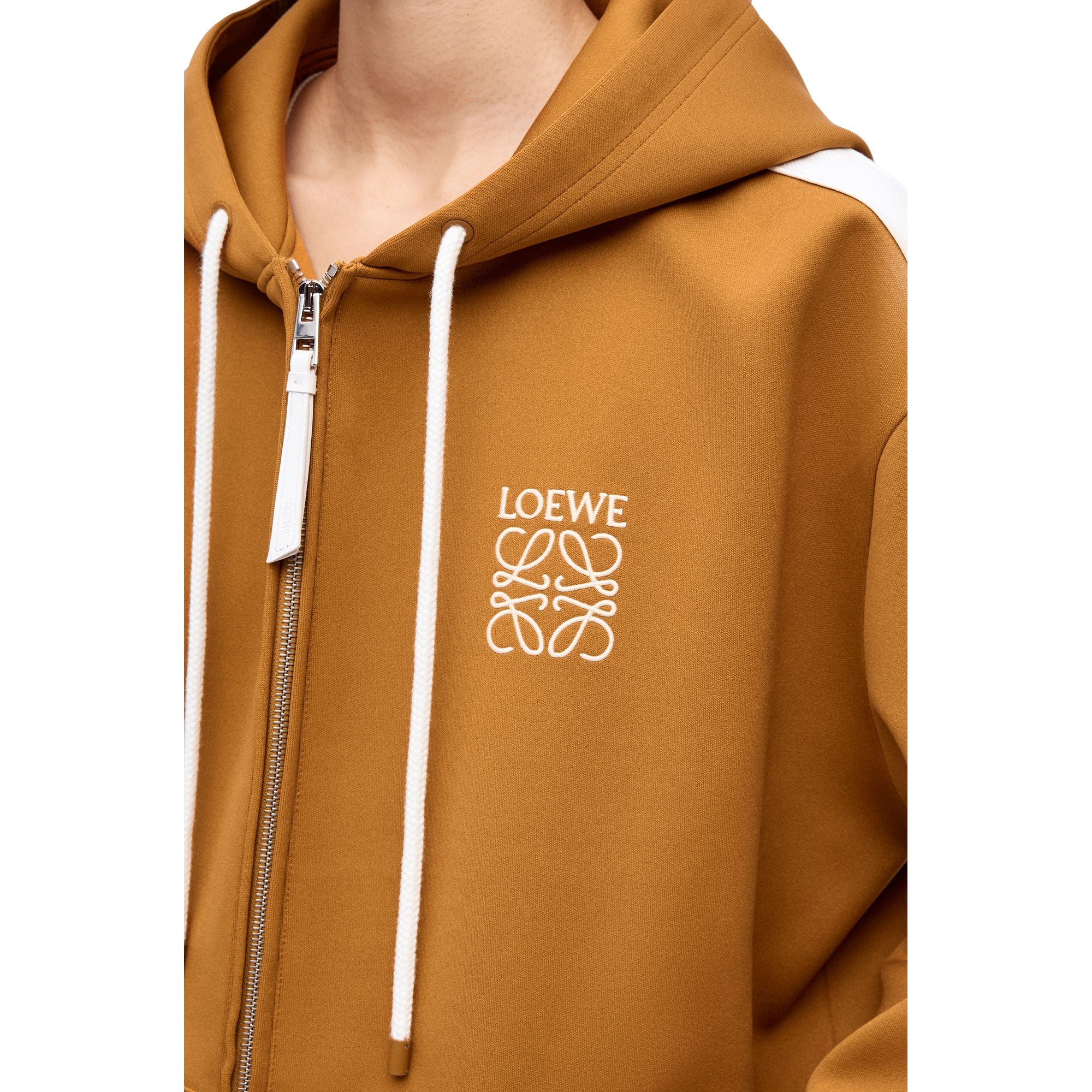 Women Hooded Tracksuit Jacket - Dark Ochre