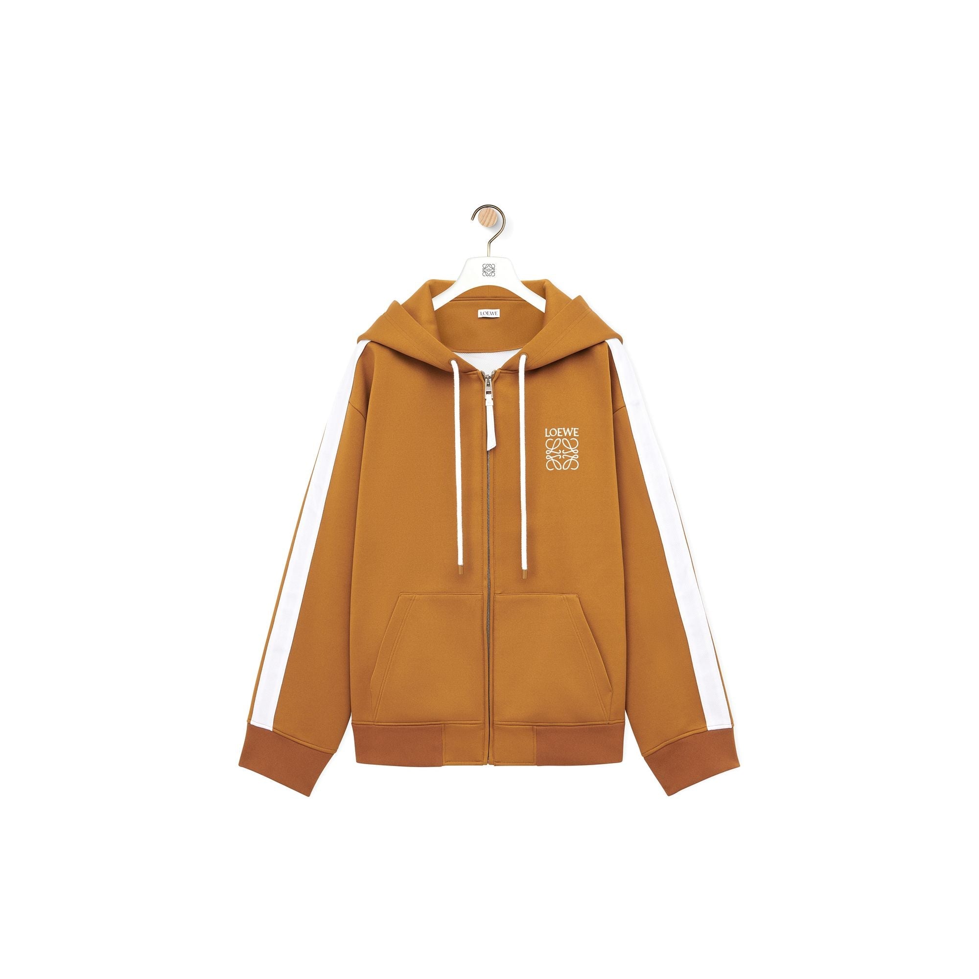 Women Hooded Tracksuit Jacket - Dark Ochre
