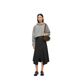 Women Draped Hoodie - Light Grey