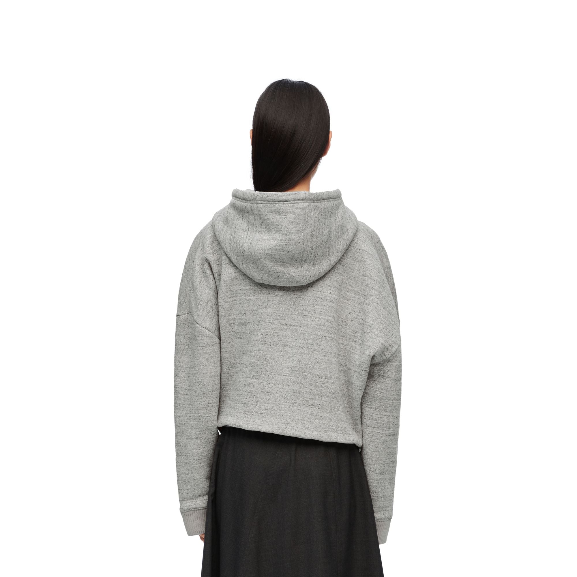 Women Draped Hoodie - Light Grey