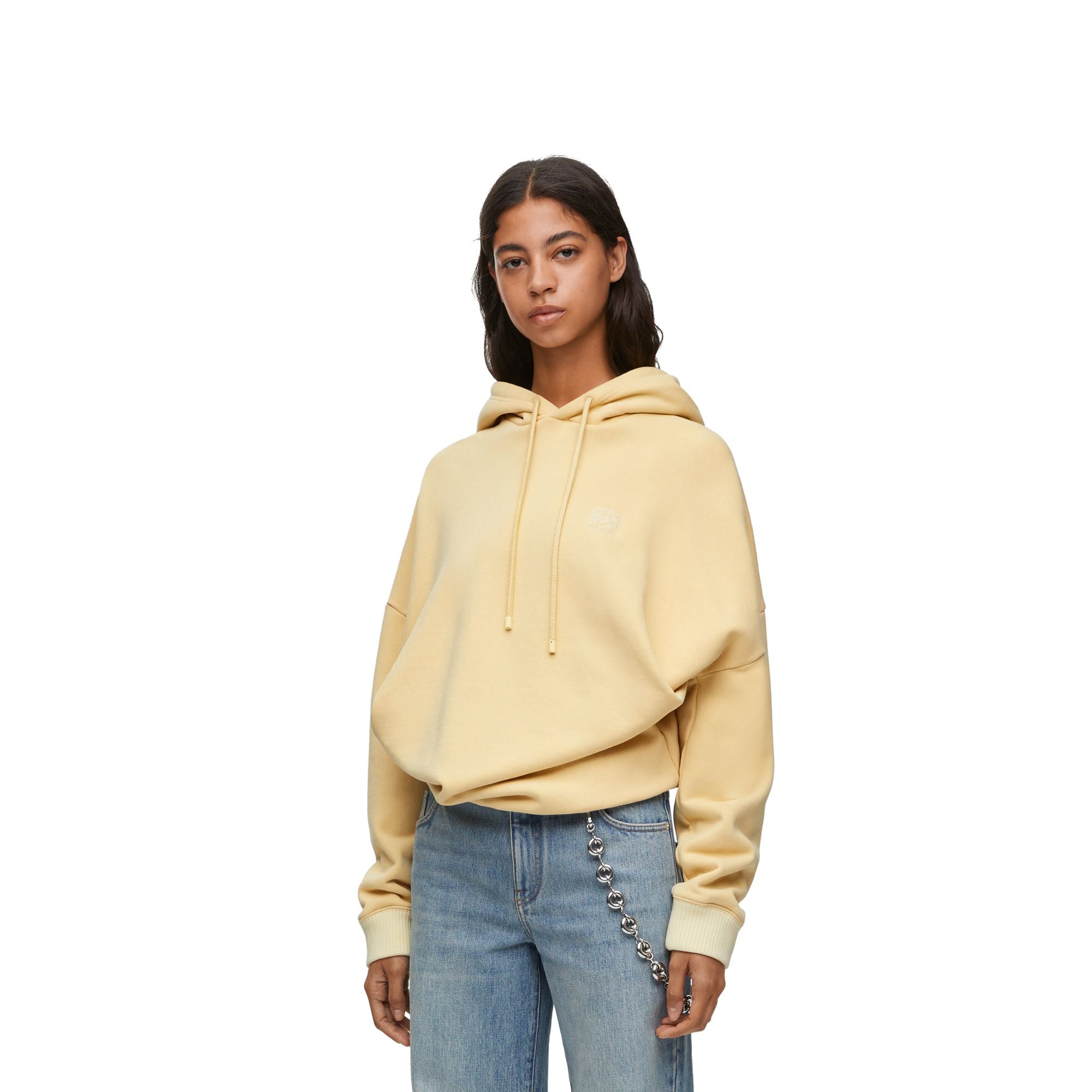 Women Draped Hoodie - Vanilla