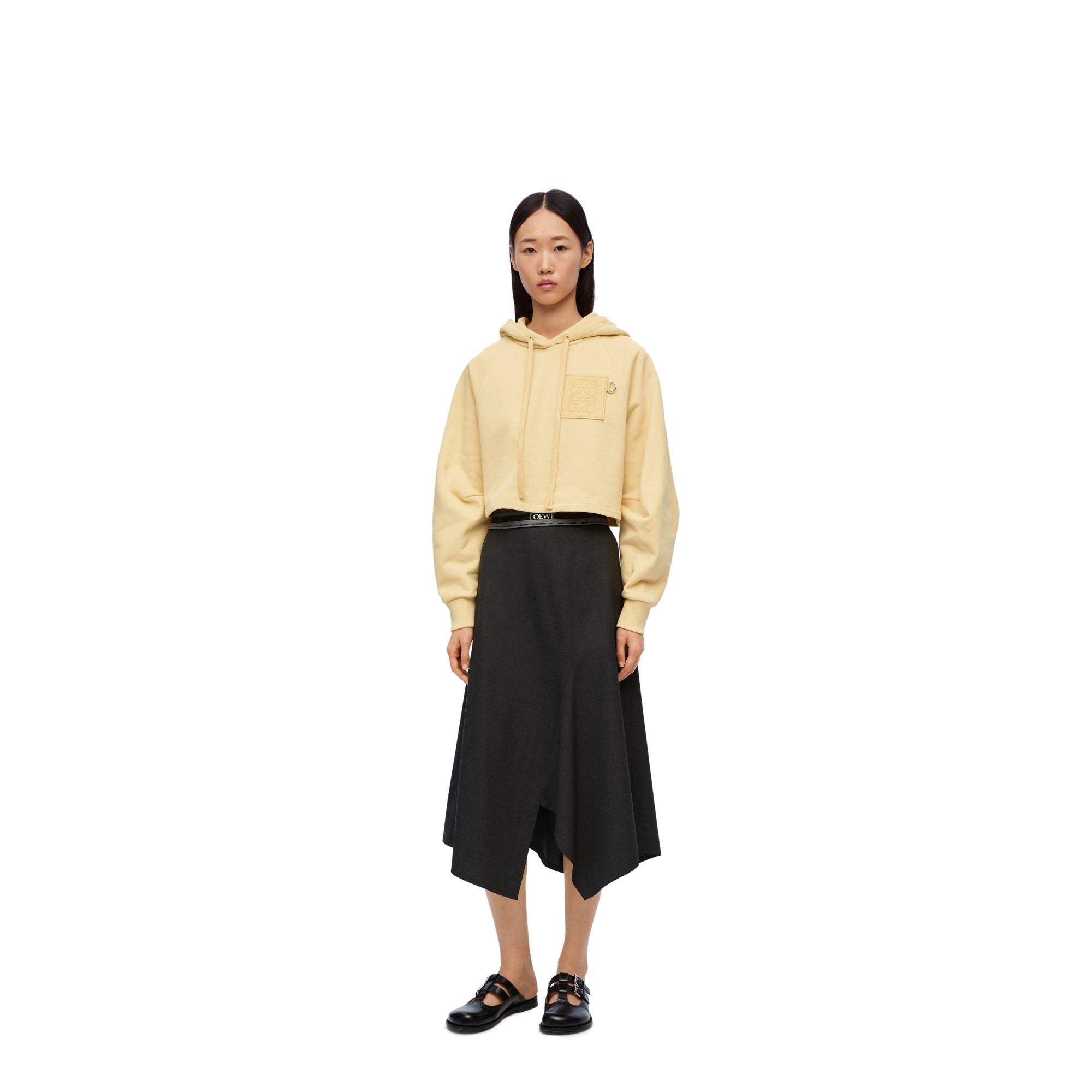 Women Cropped Hoodie - Vanilla