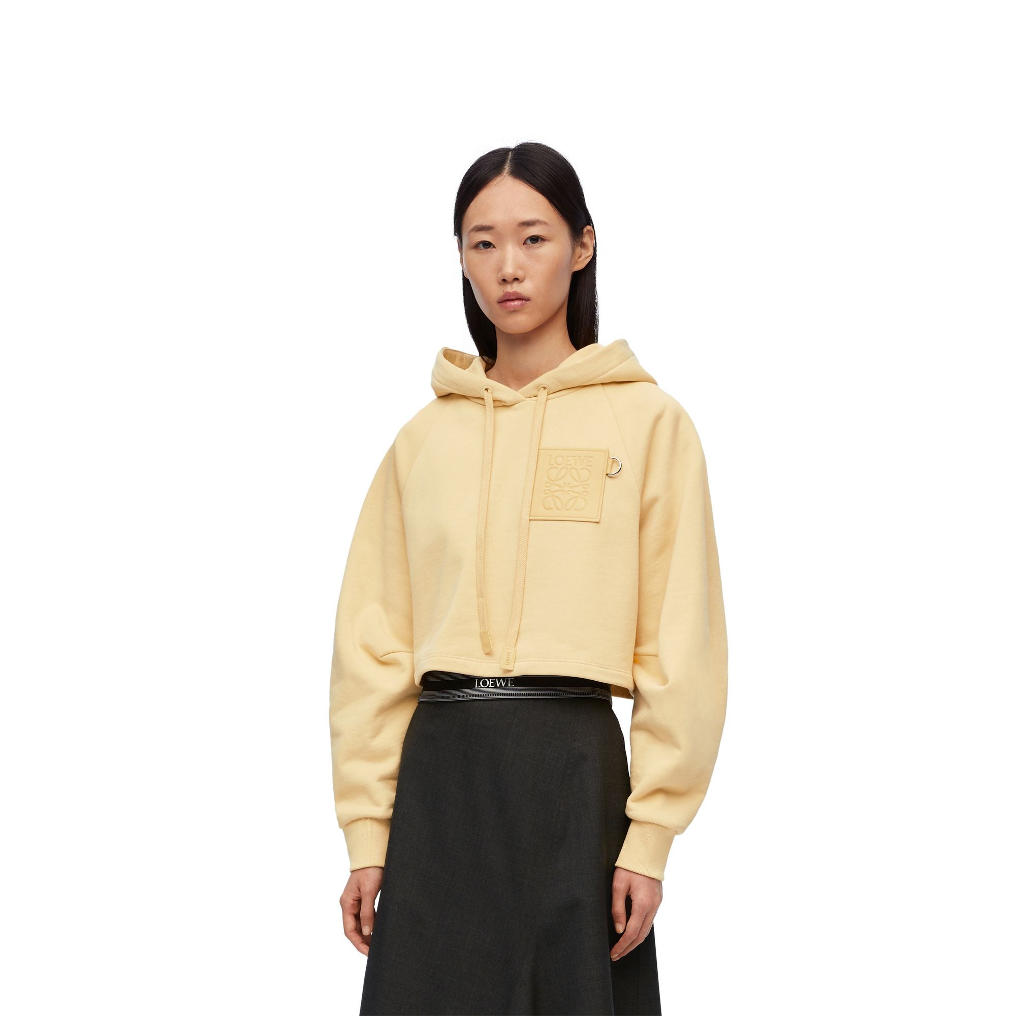 Women Cropped Hoodie - Vanilla