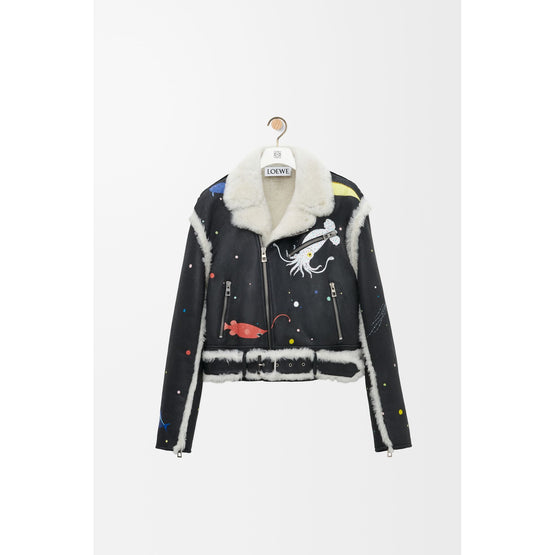 Women Biker Jacket - Black/White