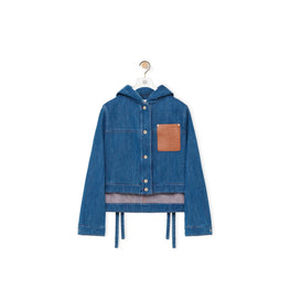 Women Cropped Workwear Jacket - Blue/Red